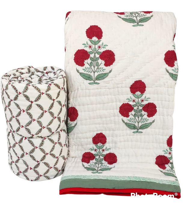 Hand stitched cotton double quilt