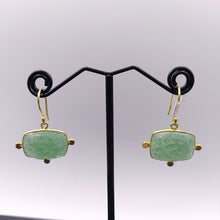 Load image into Gallery viewer, Hand carved Aventurine earrings