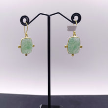 Load image into Gallery viewer, Hand carved Aventurine earrings