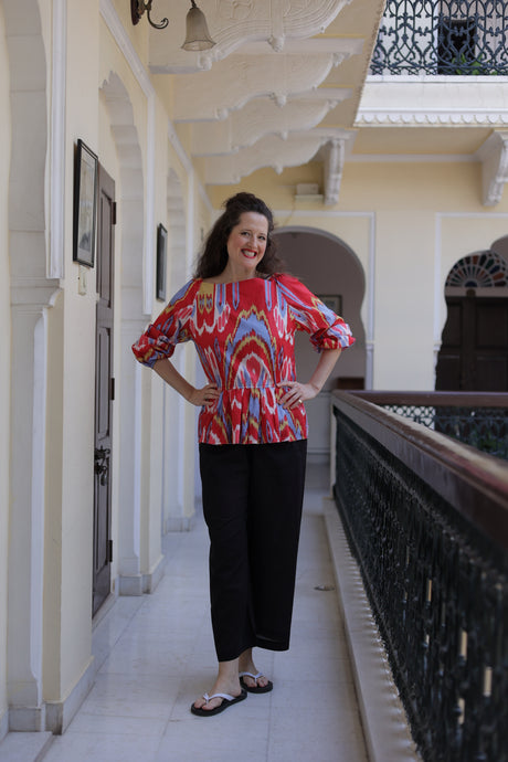 The Laurence blouse - Ikat black